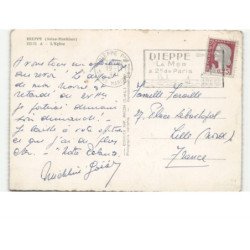 DIEPPE: l'église vue aérienne 10x15 - très bon état