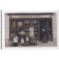 COURBEVOIE : carte photo de l'épicerie Bazille - chocolat-vinay - tres bon etat