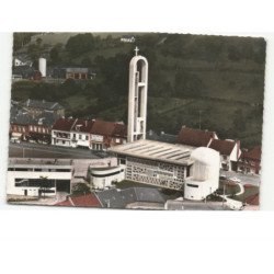 FOUCARMONT: l'église vue aérienne 10x15 - très bon état