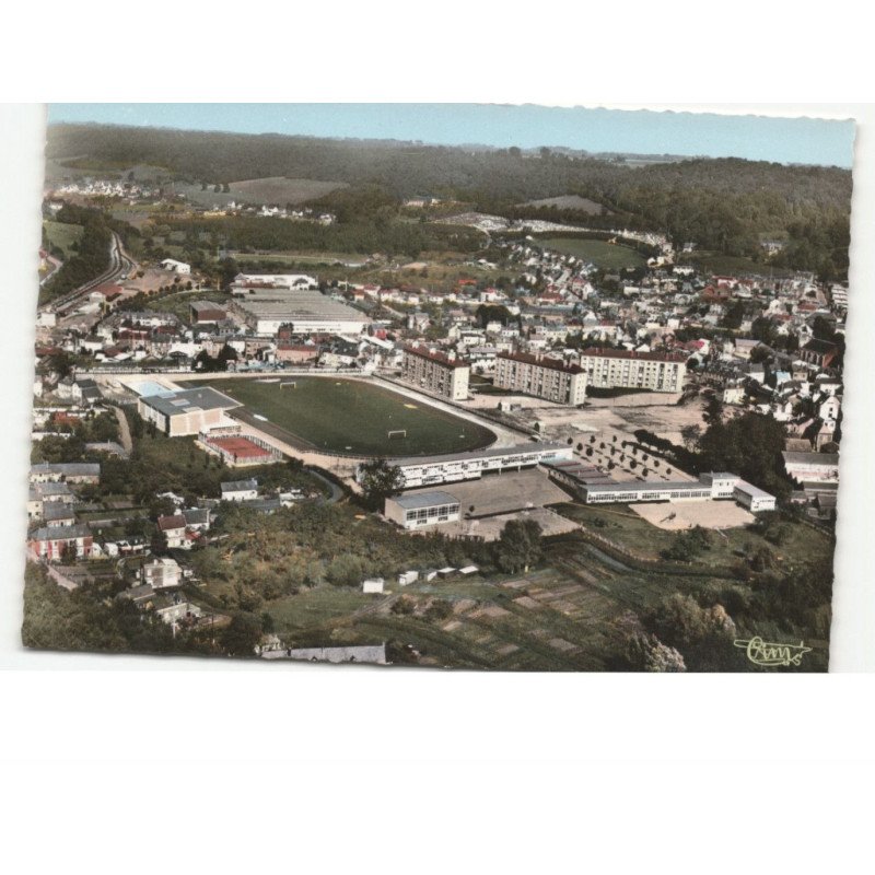 LILLEBONNE: vue générale, le stade vue aérienne 10x15 - très bon état