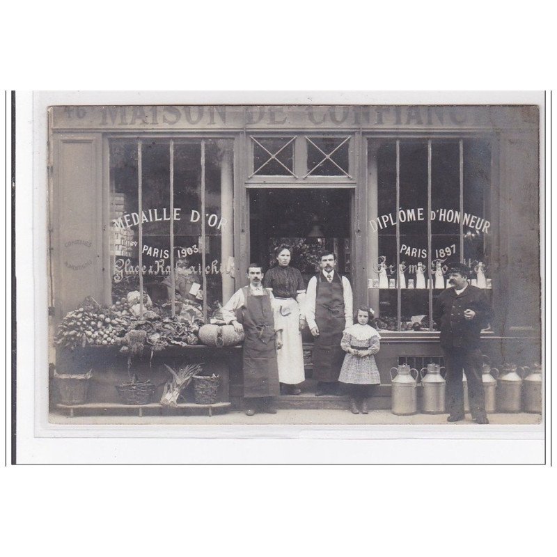 NEUILLY-sur-SEINE : maison de confiance, carte photo d'une épicerie - tres bon etat