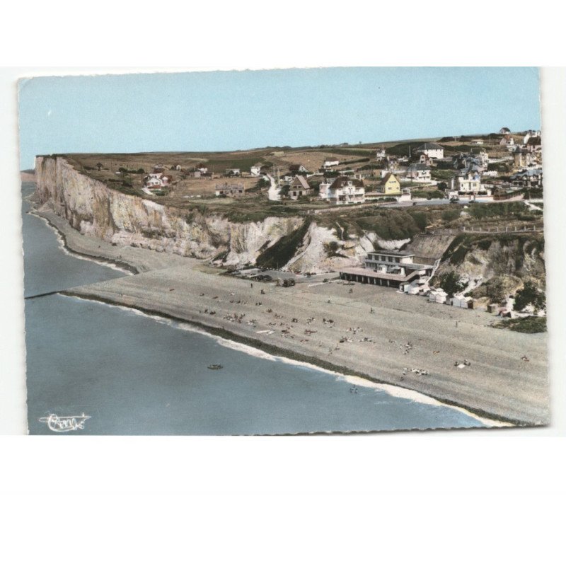 MESNIL-VAL: vue générale, la plage et les falaises vue aérienne 10x15 - très bon état
