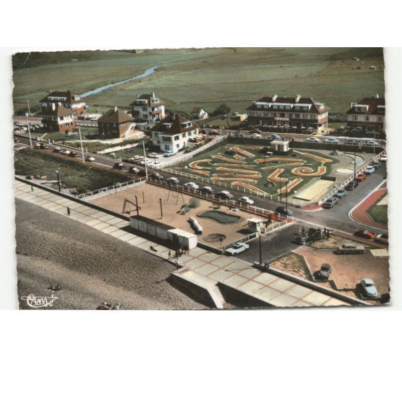POURVILLE: la plage et les jeux vue aérienne 10x15 - très bon état