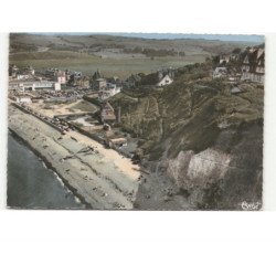 POURVILLE: la plage et falaises d'aval vue aérienne 10x15 - très bon état