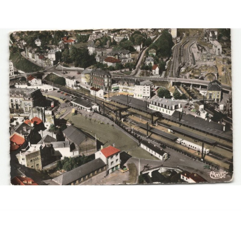 LONGWY-BAS: centre et gare vue aérienne 10x15 - très bon état