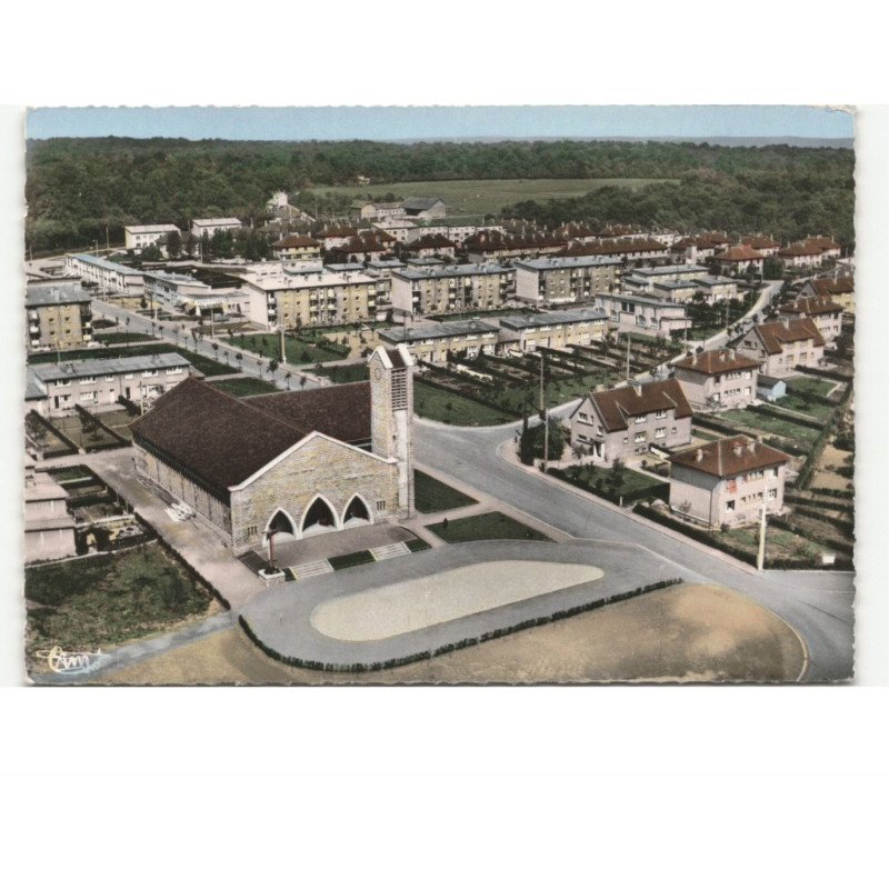 LONGWY-HAUT: église notre-dame de l'assomption vue aérienne 10x15 - très bon état