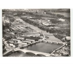 POMPEY: les 3 ponts le barrage et la nouvelle usine vue aérienne 10x15 - très bon état