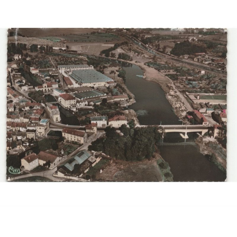 SAINT-NICOLAS-de-PORT: le tissage et les bords de la meurthe vue aérienne 10X15 - très bon état