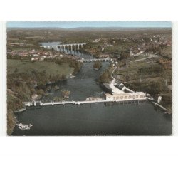 L'ISLE-JOURDAIN: les deux ponts, le barrage vue aérienne 10x15 - très bon état