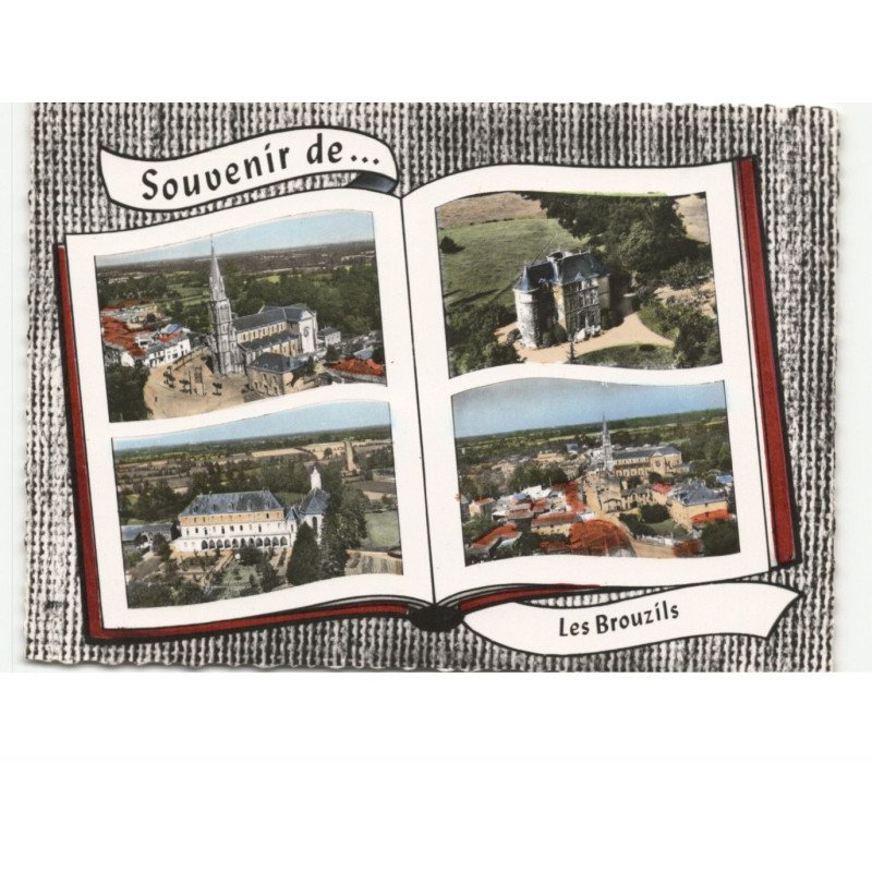 LES BROUZILS: 4 vues vue aérienne 10x15 - très bon état