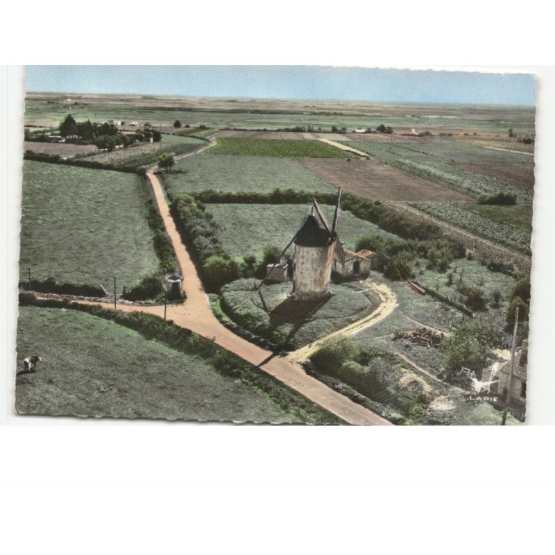BEAUVOIR-sur-MER: le moulin à Jean Biron vue aérienne 10x15 - état
