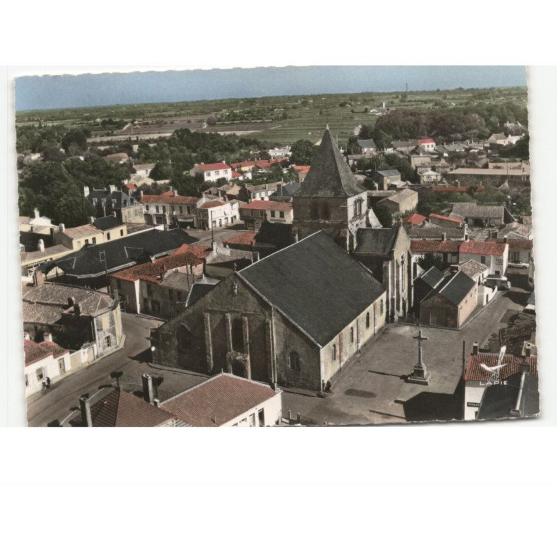 BEAUVOIR-sur-MER: l'église saint-philbert vue aérienne 10x15 - très bon état