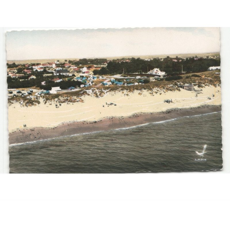 NOIRMOUTIER: l'épine, le camping saint-jean et la plage vue aérienne 10x15 - très bon état