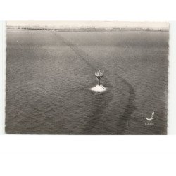 NOIRMOUTIER: passage du gois, route nationale 148 recouverte par la mer vue aérienne 10x15 - très bon état
