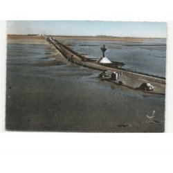 VENDEE: passage du gois, le gois à marée basse, un parking vue aérienne 10x15 - état
