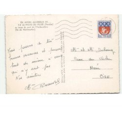 ILE DE NOIRMOUTIER: le phare du pilier au large du port de l'herbaudière vue aérienne 10x15 - très bon état