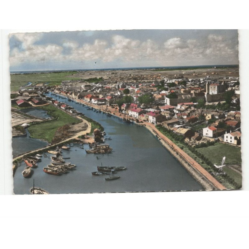 NOIRMOUTIER: le port et vue générale vue aérienne 10x15 - très bon état