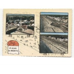 SAINT-JEAN DE MONTS: l'église, l'esplanade de la mer, la plage vue aérienne 10x15 - très bon état