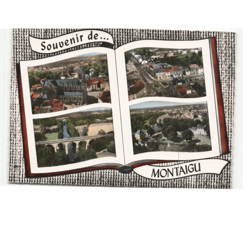 MONTAIGU: souvenir de ... vue aérienne 10x15 - très bon état