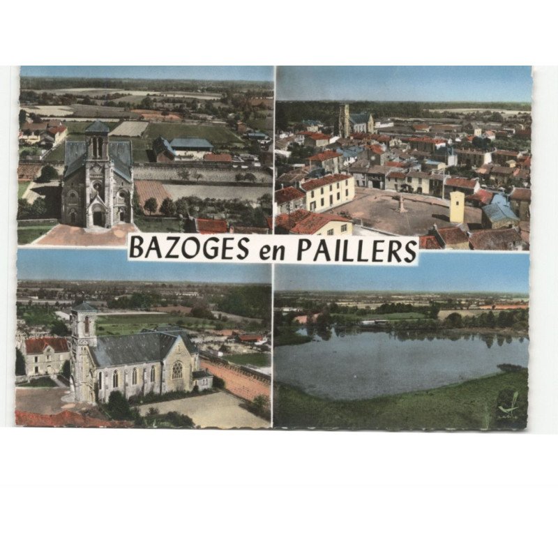 BAZOGES-en-PAILLERS: 4 vues vue aérienne 10x15 - très bon état