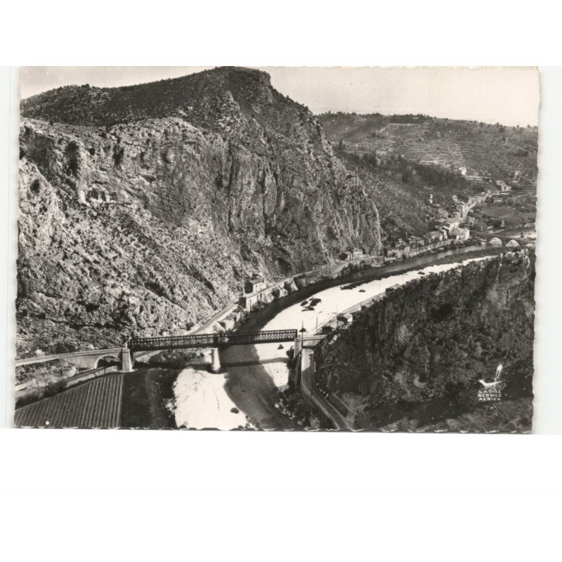 ANDUZE: le pont de fer sur le gardon vue aérienne 10x15 - très bon état