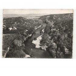 PONT-du-GARD: l'aqueduc romain sur le gard vue aérienne 10x15 - très bon état
