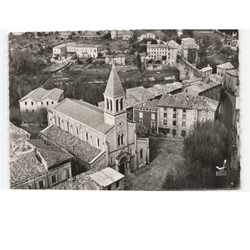 SAINT-AMBROIX: place de l'église vue aérienne 10x15 - très bon état