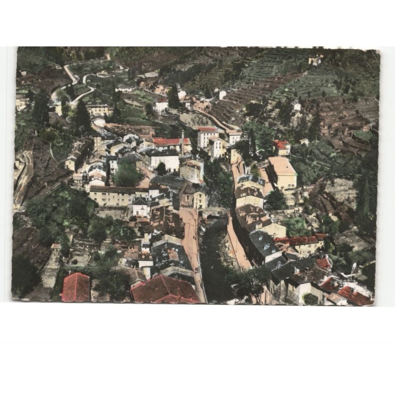 SAINT-ANDRE-de-VALBORGNE: centre du village, le gardon vue aérienne 10x15 - état