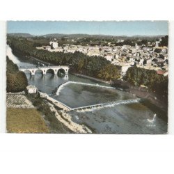 SOMMIERES: vue générale, le vidourle vue aérienne 10x15 - très bon état