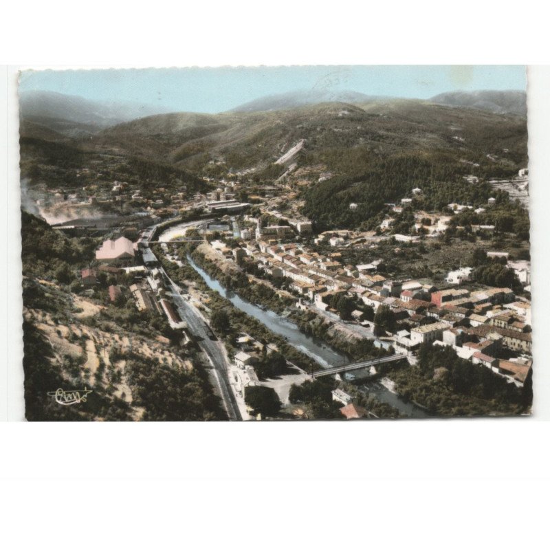 BESSEGES: vue générale vue aérienne 10x15 - très bon état