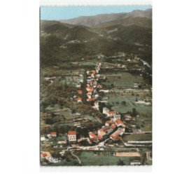 CHAMBORIGAUD: vue générale, l'enfilade du village, au fond, les monts des cévennes vue aérienne 10x15 - très bon état