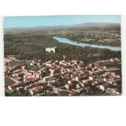 MONTFAUCON: vue générale, le château et le rhône vue aérienne 10x15 - très bon état