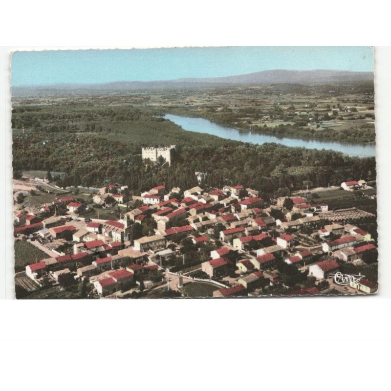 MONTFAUCON: vue générale, le château et le rhône vue aérienne 10x15 - très bon état