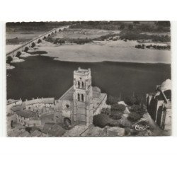 PONT-SAINT-ESPRIT: l'église, le pont et le rhône vue aérienne 10x15 - très bon état