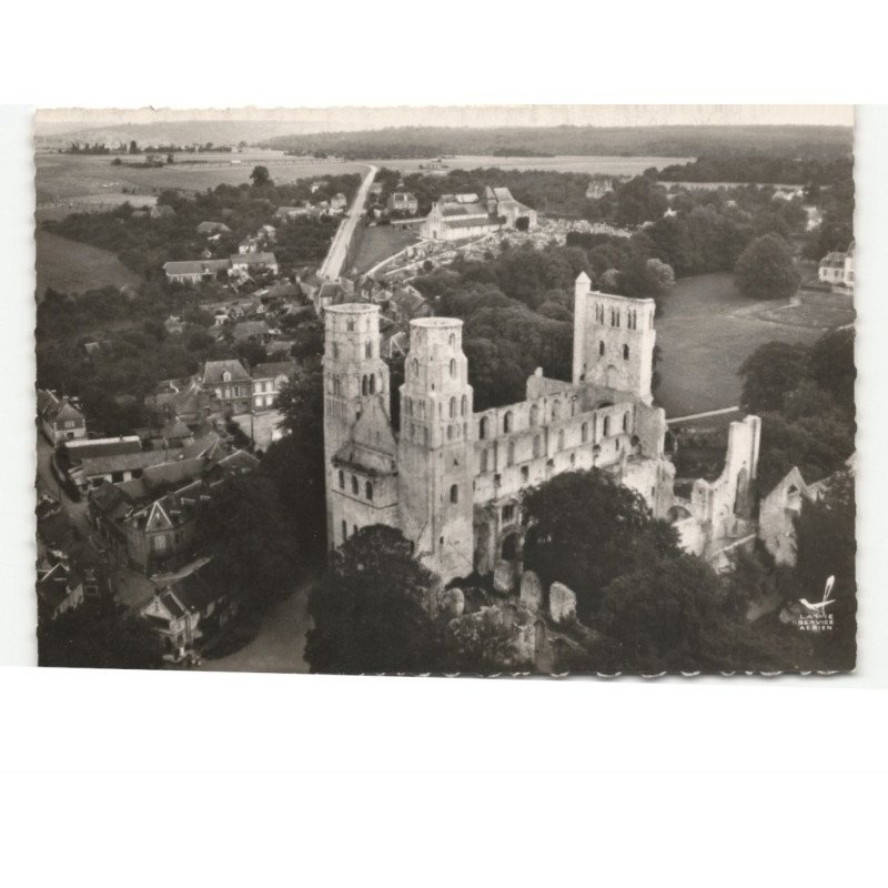 JUMIEGES: l'abbaye M.H. VIIe siècle vue aérienne 10x15 - très bon état