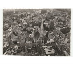 LILLEBONNE: l'église et le centre monument historique XVIe siècle vue aérienne 10x15 - très bon état