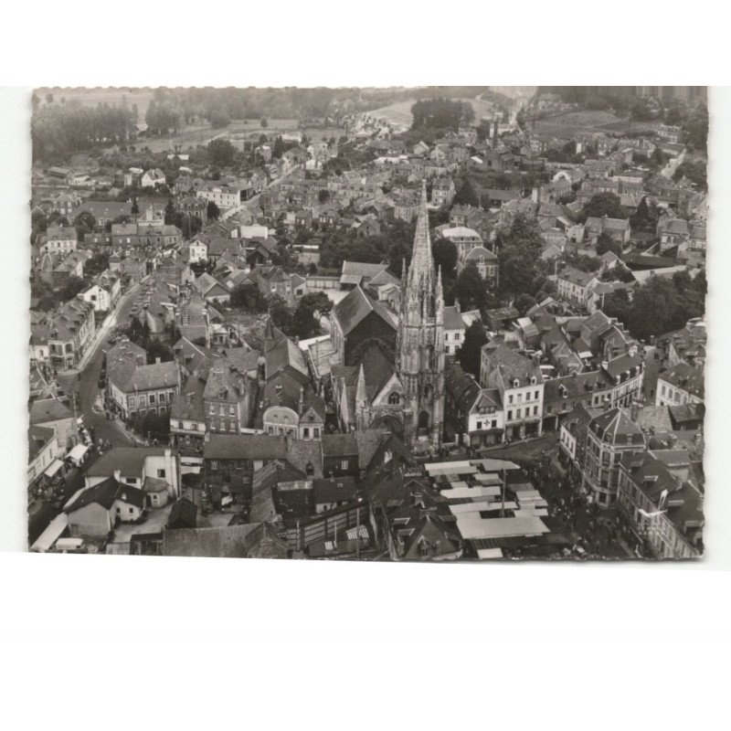 LILLEBONNE: l'église et le centre monument historique XVIe siècle vue aérienne 10x15 - très bon état