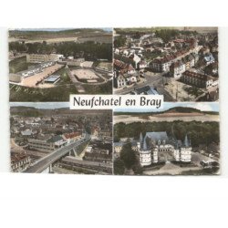 NEUFCHATEL-en-BRAY: groupe scolaire rue pont-route rouen château de mesnières vue aérienne 10x15 - très bon état