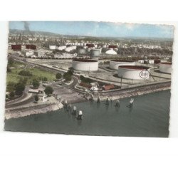 NOTRE-DAME-de-GRAVENCHON: les raffineries de pétrole de port jérôme vue aérienne 10x15 - très bon état