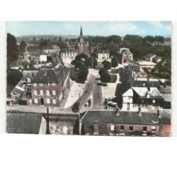 QUINCAMPOIX: l'église et la mairie vue aérienne 10x15 - très bon état