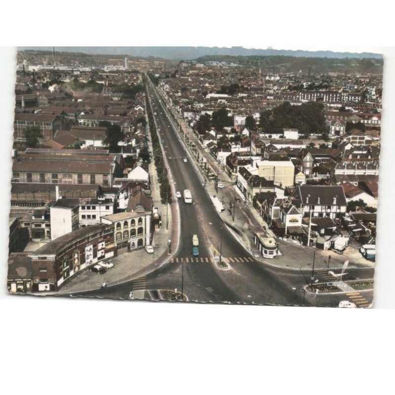 PETIT OUEVILLY: la demi-lune avenue jean-jaurès vue aérienne 10x15 - état