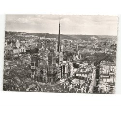 ROUEN: la cathédrale l'église saint-ouen l'église saint-maclou vue aérienne 10x15 - très bon état
