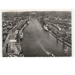 ROUEN: vue générale du port vue aérienne 10x15 - très bon état