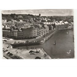 SAINT-VALERY-en-CAUX: quai de l'avant port et vue générale vue aérienne 10x15 - très bon état