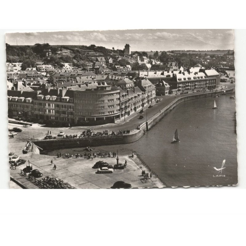 SAINT-VALERY-en-CAUX: quai de l'avant port et vue générale vue aérienne 10x15 - très bon état