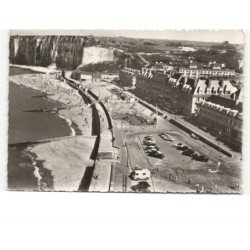 SAINT-VALERY-en-CAUX: plage et jardin d'enfants vue aérienne 10x15 - très bon état