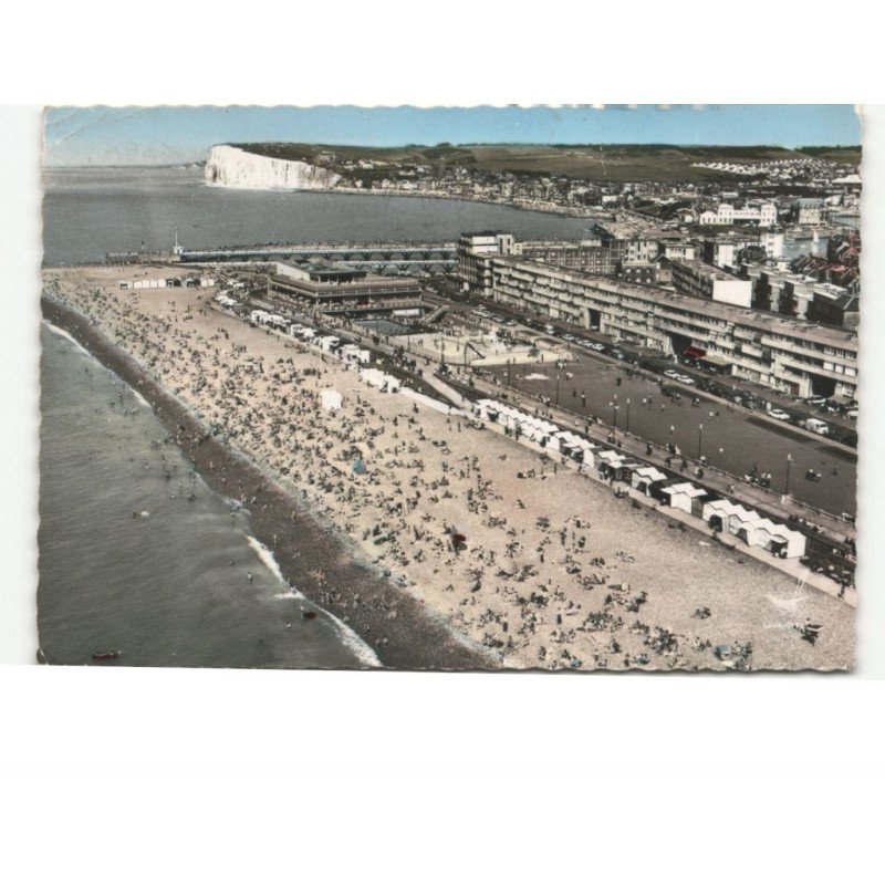 LE TREPORT: plage casino piscine et front de mer vue aérienne 10x15 - état
