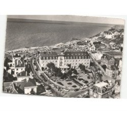 VEULES-les-ROSES: le grand hôtel des bains de la plage vue aérienne 10x15 - état