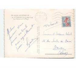 LE TREPORT: les falaises et la plage vue aérienne 10x15 - très bon état