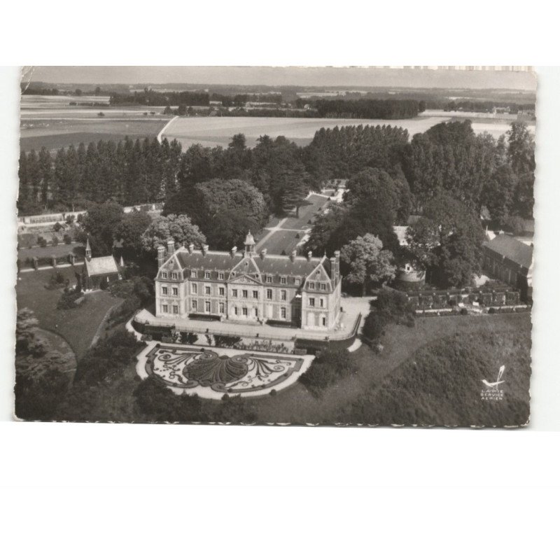 VILLEQUIER: le château de villequier vue aérienne 10x15 - état
